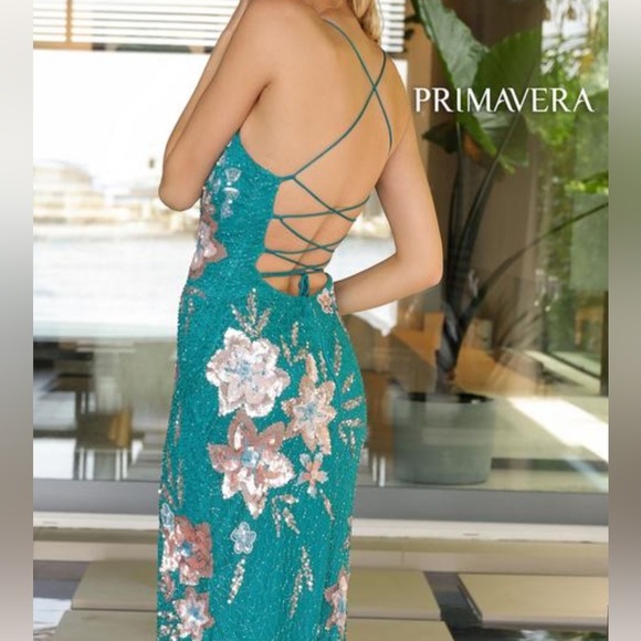 PRIMAVERA COUTURE LONG DRESS 3914 size 8 NEW WITH TAGS - Picture 2 of 7